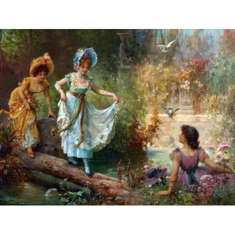 Crossing the Stream by Hans Zatzka
