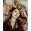 Girl in Beautiful Hat - Paint with Diamonds