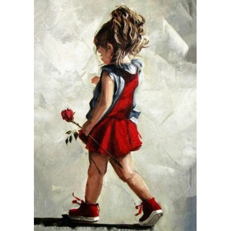 Sweet Child with Beautiful Rose