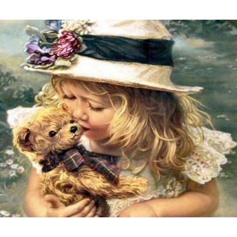 Little Girl with Teddy Bear