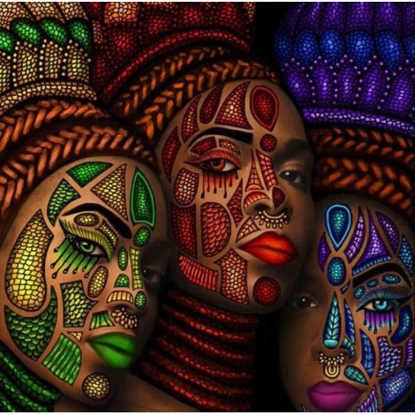 African Tribe Women Face Painting