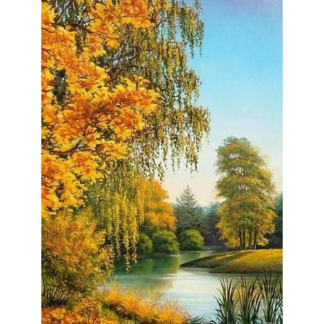 Lakeside Yellow Forest - Paint with Diamonds