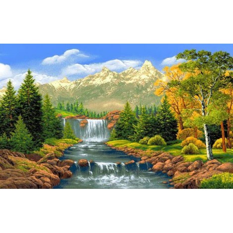 Mountains Stream - Diamond Painting Kit
