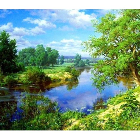 Summer Trees & Lake View