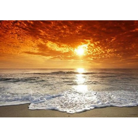 Foamy Waves & Sunset Sky