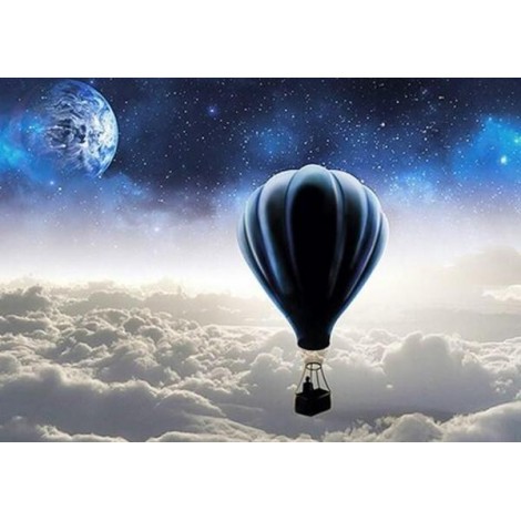 Hot Air Balloon Flying Above the Clouds