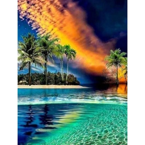 Paradise Landscape Painting by Diamonds