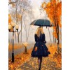 Girl on Rainy Autumn Street