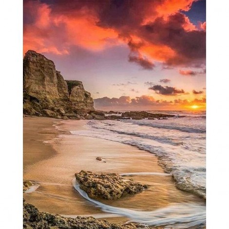 Beautiful Beach side Sunset Painting