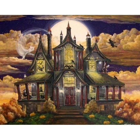 Halloween Haunted House Diamond Painting