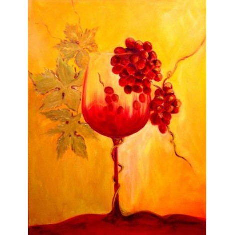 Wine Glass & Red Grapes DIY Diamond Painting
