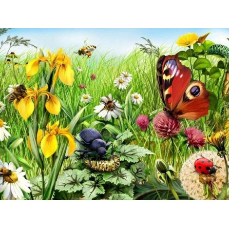 Garden with Insects - Paint with Diamonds