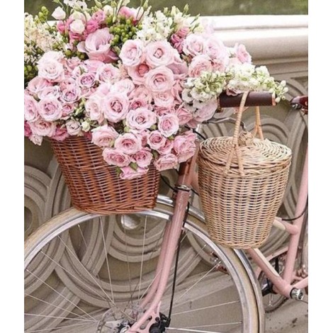 Pink Rose Basket & Bicycle