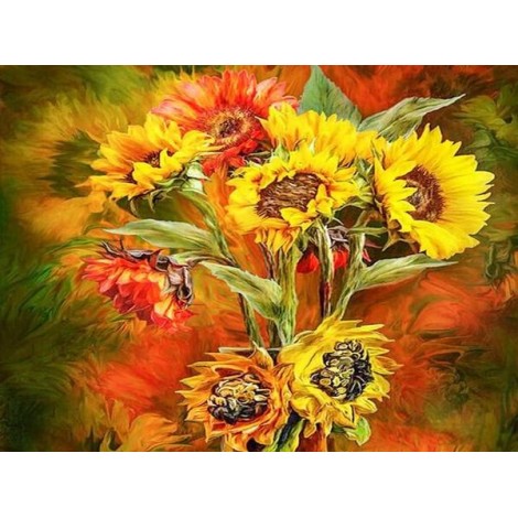 Sunflowers Bouquet - Paint with Diamonds