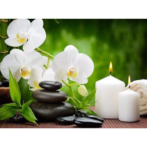 Beautiful White Flowers & Candles