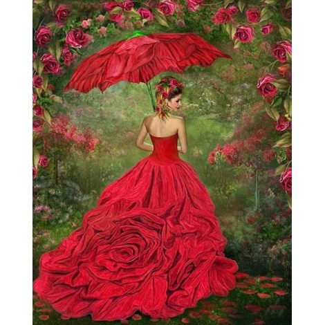 Gorgeous Girl in Rose Gown