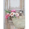 Flowers Basket on Vintage Door