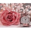 Pink Rose & Clock