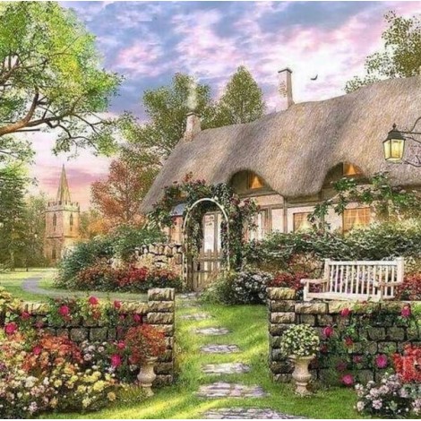 Beautiful House with Flowers Lawn