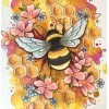 Honey Bee & Flowers