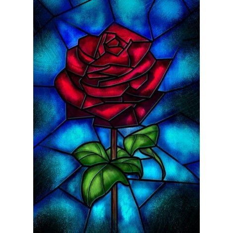 Stained Glass Rose Art DIY Diamond Painting Kit