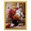 Red, Yellow & White Flowers in a Vase