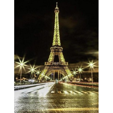 Stunning Eiffel Tower in Night Lights