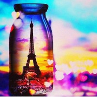 Paris View in Glass Bottl...