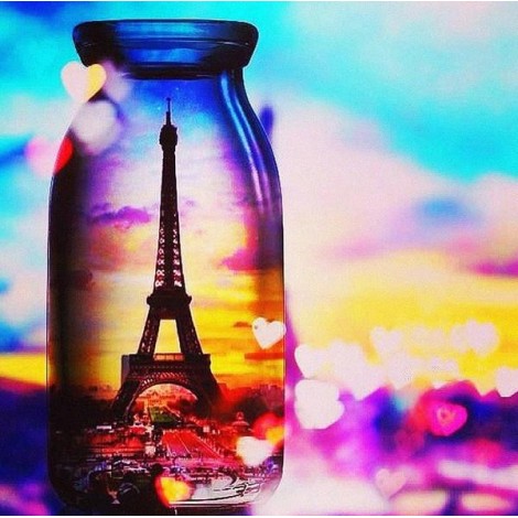 Paris View in Glass Bottle