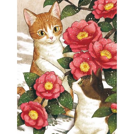 2 Cats and Flowers