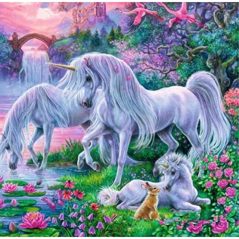 Rabbit & Unicorn Family Diamond Painting