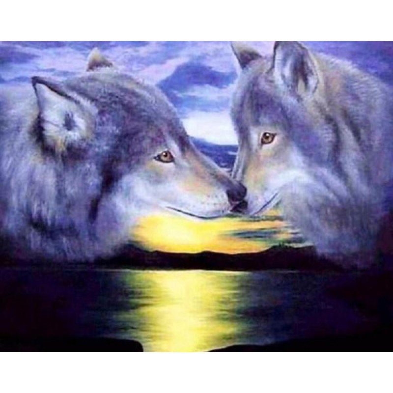 Loving Wolf Pair Dia...