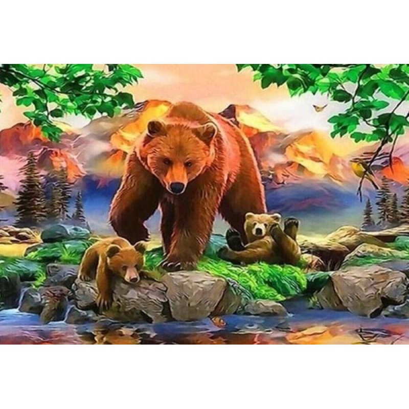 Grizzly Bear with Tw...