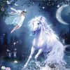 Flying Fairy & Fantasy Horse at Night