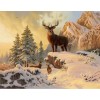 Deer on Snowy Mountains Diamond Painting