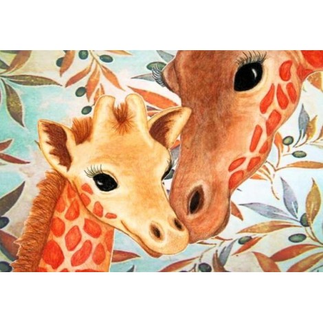 Cute Baby Giraffe & Mother