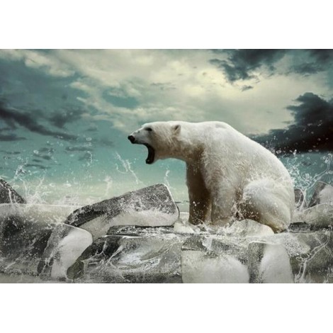 Angry Polar Bear Diamond Painting