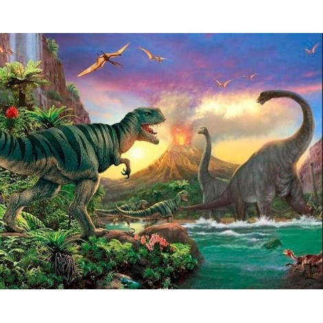 Angry Dinosaurs - Paint by Diamonds