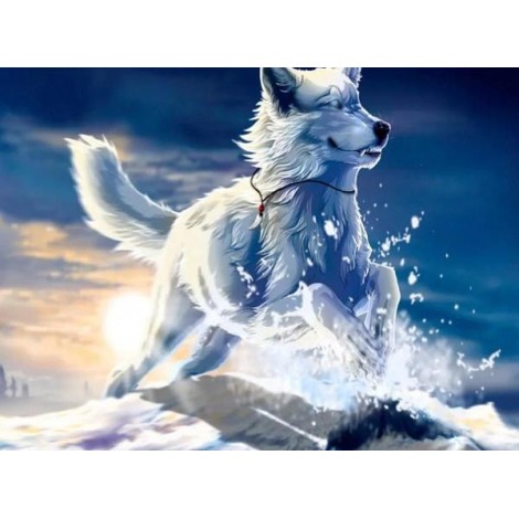 Adorable Snow Wolf - Paint by Diamonds