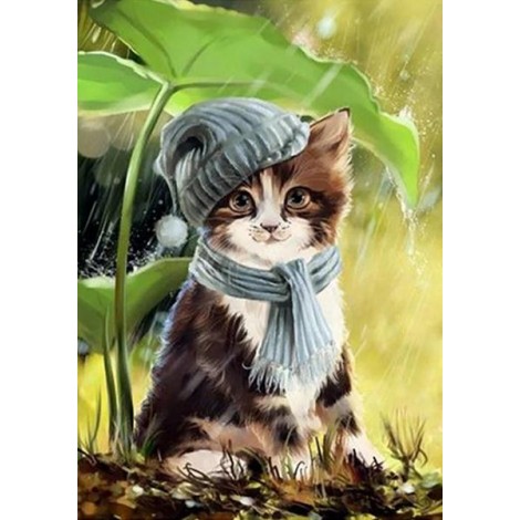 Cute Cat with Hat & Scarf