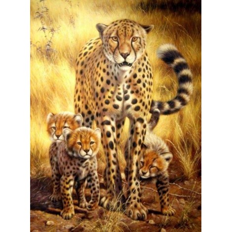 Cheetah Family - Paint by Diamonds