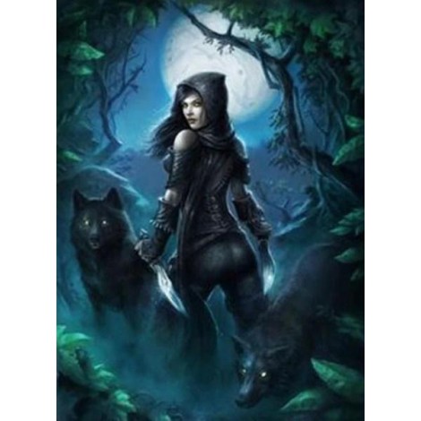 Wolf Girl - Paint with Diamonds