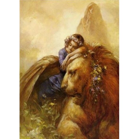 Girl & Lion - Paint by Diamonds