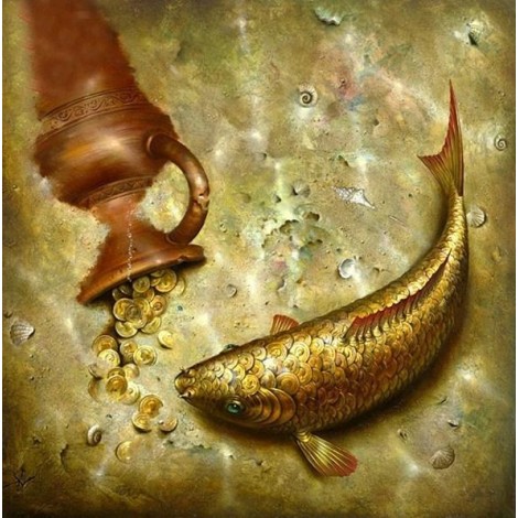 Gold Coins & Fish Diamond Painting