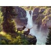Elks at Waterfall - Paint with Diamonds