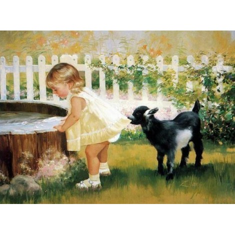 Little Girl with Lamb
