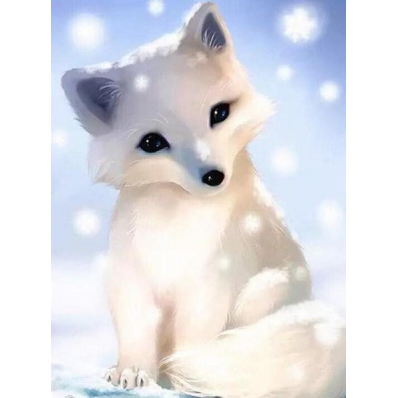 Cute White Fox Diamo...