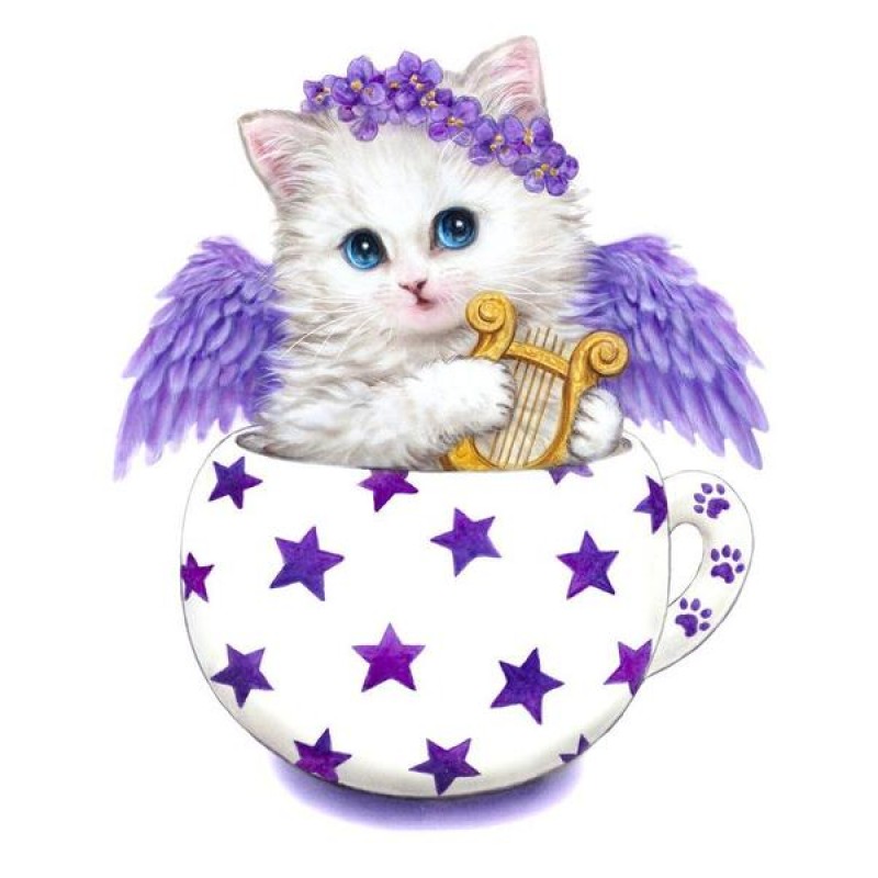 Angel Cat Diamond Pa...