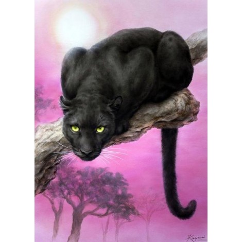 Gazing Black Panther Diamond Painting
