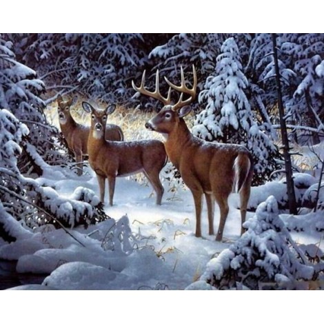 Christmas Elk - Paint by Diamonds